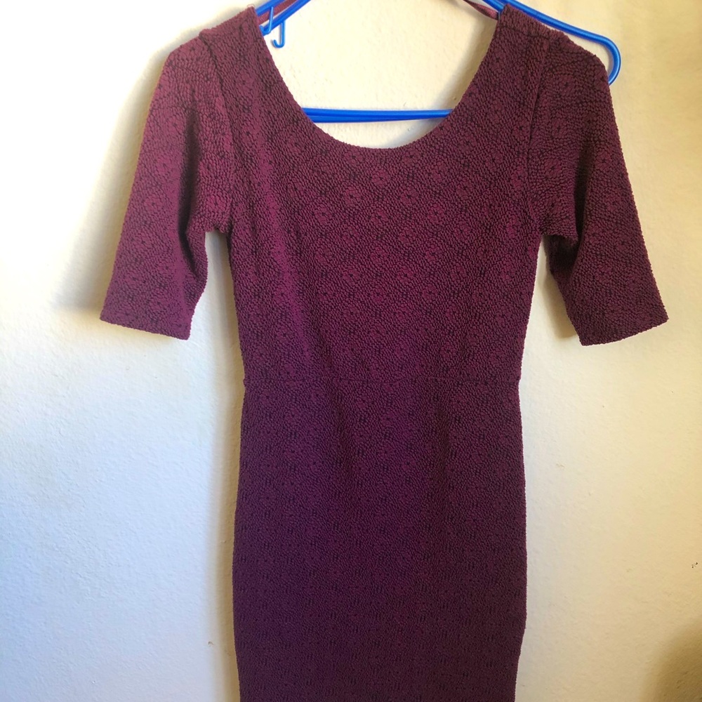 Free People Burgundy body fitting dress